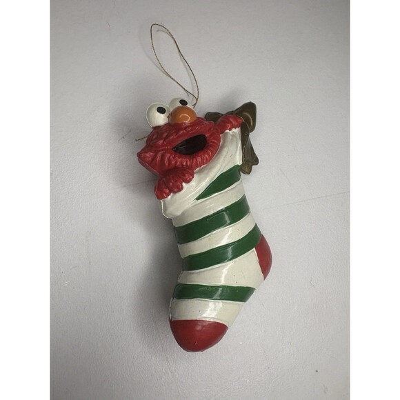 Vintage 1993 Sesame Street Kurt Adler Christmas Ornament Elmo in Stocking - Picture 2 of 6